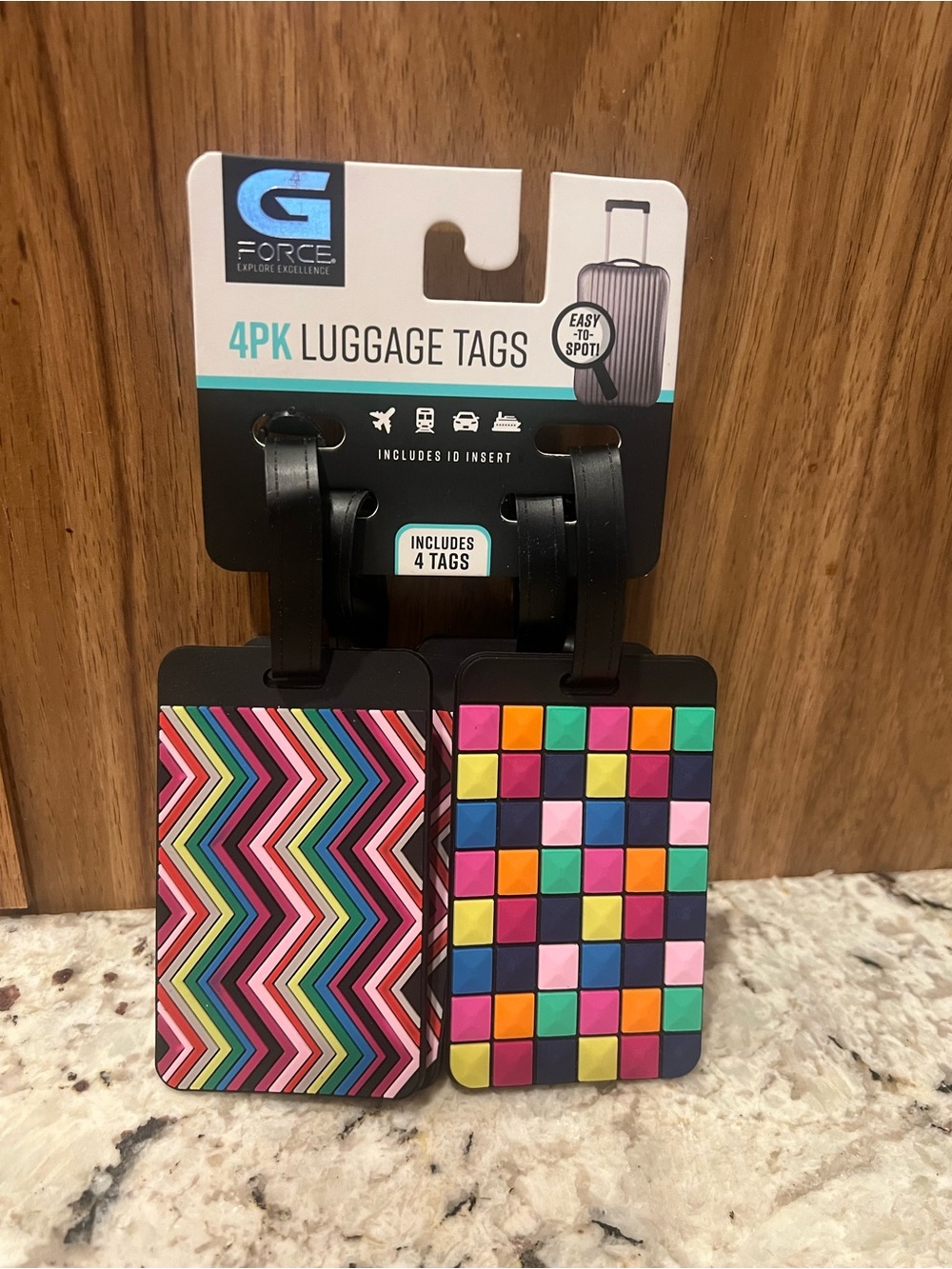 G/FORE Multicolor 4PK Luggage Tags - Bright Chevron & Checker Designs